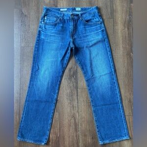 AG Adriano Goldschmied Men's Deep Blue Straight Jeans